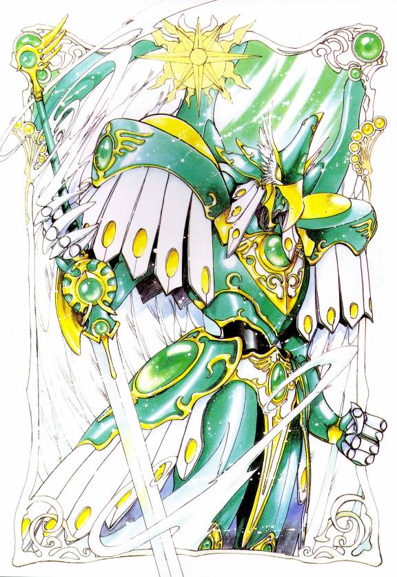 clamp, windam, windam (rayearth), magic knight rayearth, 1990s (style), bird, mashin, mecha, no humans, retro artstyle, robot, super robot, sword, weapon
