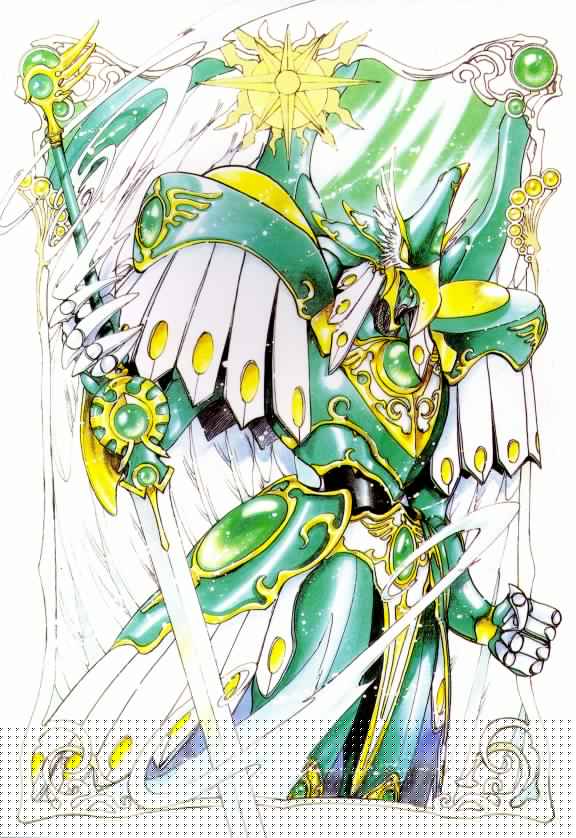 clamp, windam, windam (rayearth), magic knight rayearth, 1990s (style), bird, mashin, mecha, retro artstyle, robot, super robot, sword, weapon