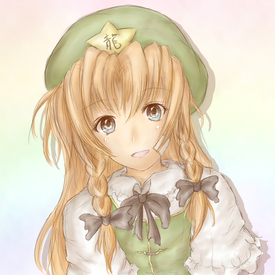 amano jack, hong meiling, embodiment of scarlet devil, touhou, bad id, bad pixiv id, 1girl, blue eyes, female focus, red hair, solo