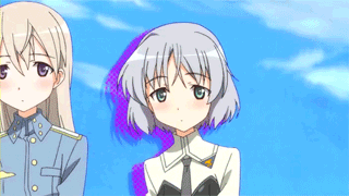 eila ilmatar juutilainen, sanya v. litvyak, strike witches, world witches series, animated, animated gif, anime screenshot, lowres, 00s, 2girls, multiple girls, pointing