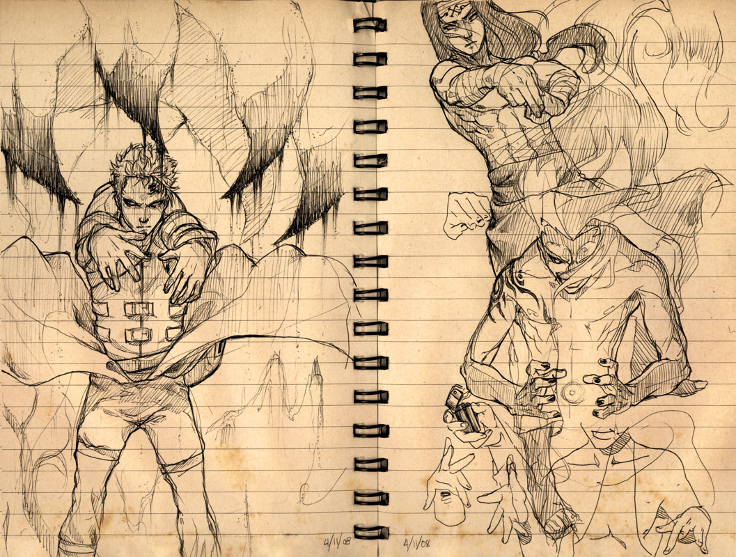 pokefreak, gaara, hyuuga neji, naruto (series), naruto, tagme, monochrome, sketch