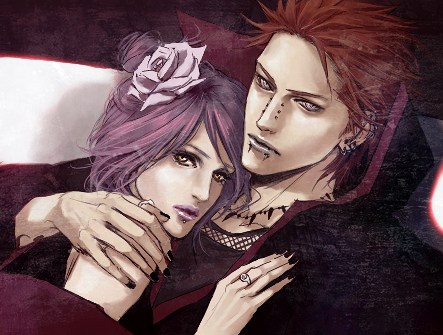 lily (artist), konan (naruto), pain (naruto), pain (tendo), naruto (series), naruto shippuuden, lowres, 1boy, 1girl, akatsuki (naruto), corpse, face piercing, labret piercing, lip piercing, nose piercing, piercing, purple hair, rinnegan