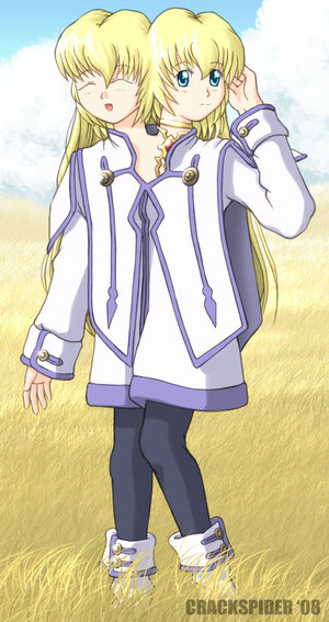 crackspider, colette brunel, tales of (series), tales of symphonia, blonde hair, conjoined, multiple heads