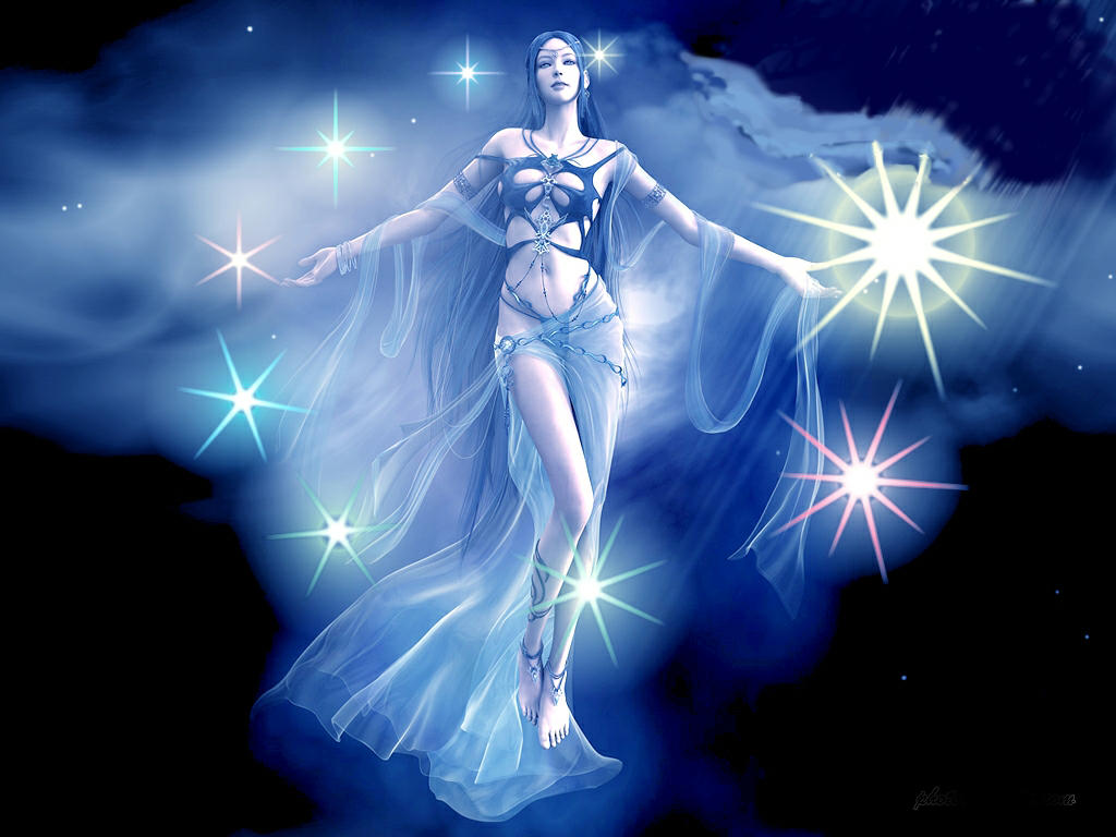 shaiya, tagme, blue hair, dress, dust, star (symbol), white dress