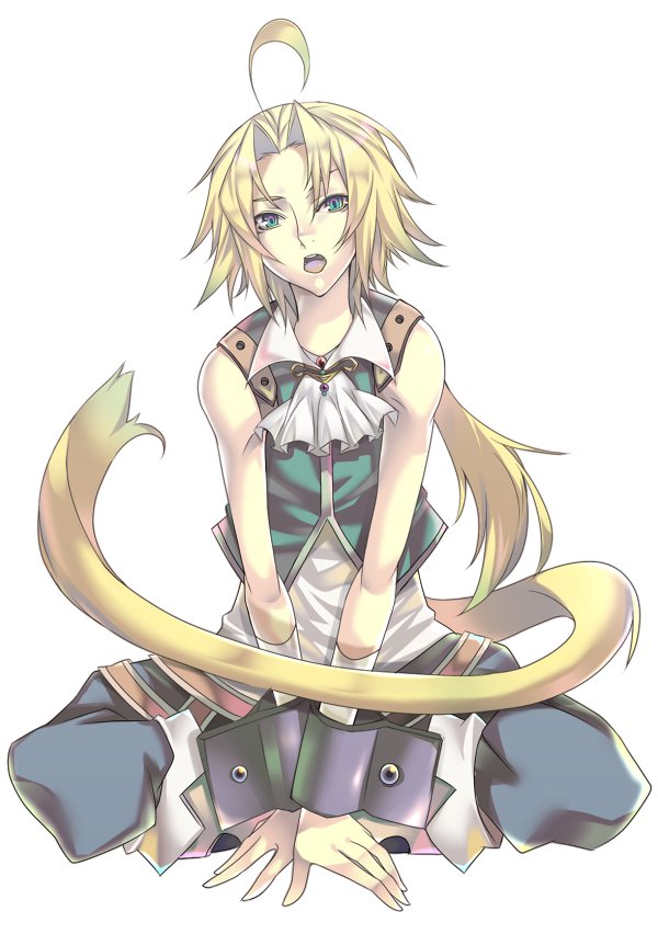 momiagenberugu, zidane tribal, final fantasy, final fantasy ix, bad id, bad pixiv id, 00s, 1boy, ahoge, blonde hair, long hair, male focus, open mouth, solo, tail
