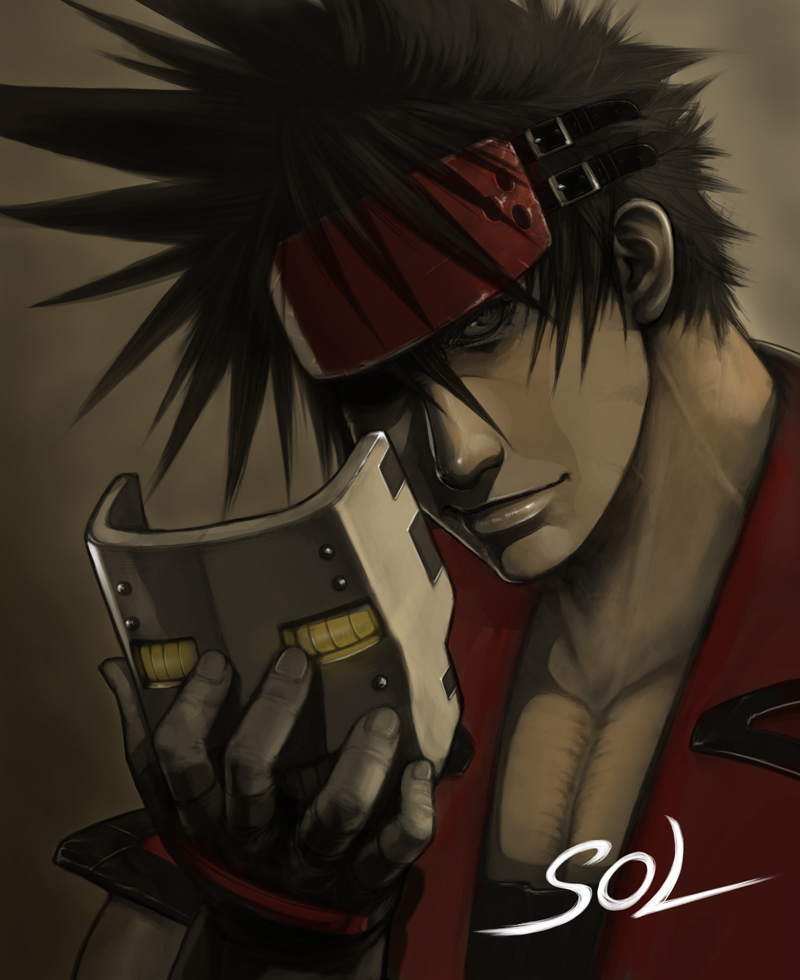 take9999, robo-ky, sol badguy, arc system works, guilty gear, guilty gear x, guilty gear xx, bad id, bad pixiv id, headband, male focus, mask, solo