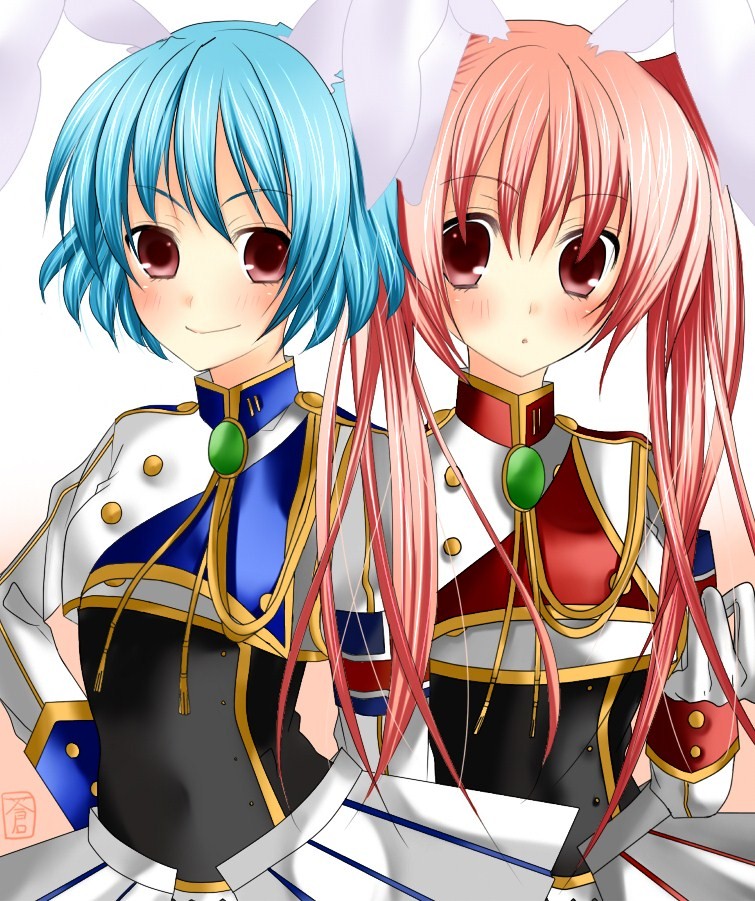 kinatsu souju, chiester410, chiester45, chiester sisters, umineko no naku koro ni, bad id, bad pixiv id, 00s, 2girls, animal ears, leotard, multiple girls, rabbit ears, showgirl skirt