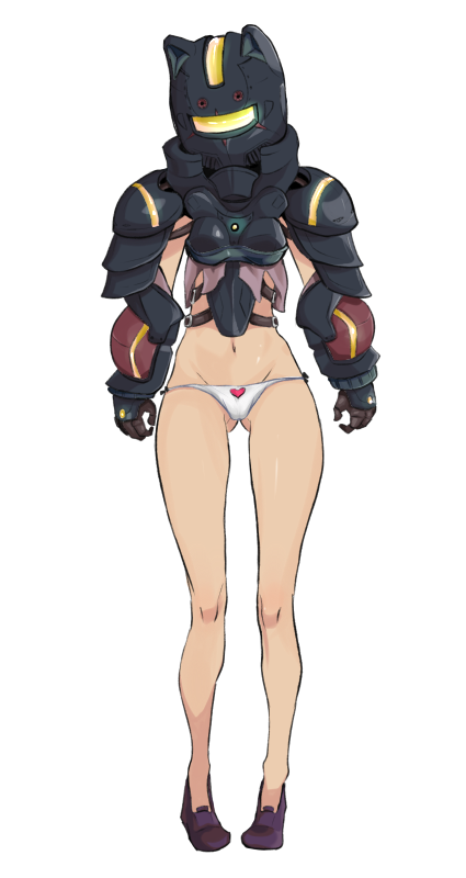 tarayama, original, gauntlets, helmet, legs, lowleg, panties, solo, transparent background, underwear