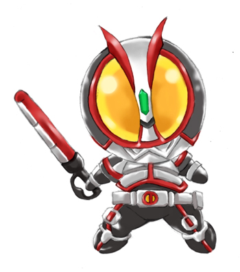 kamen rider faiz, kamen rider, kamen rider 555, lowres, chibi, weapon