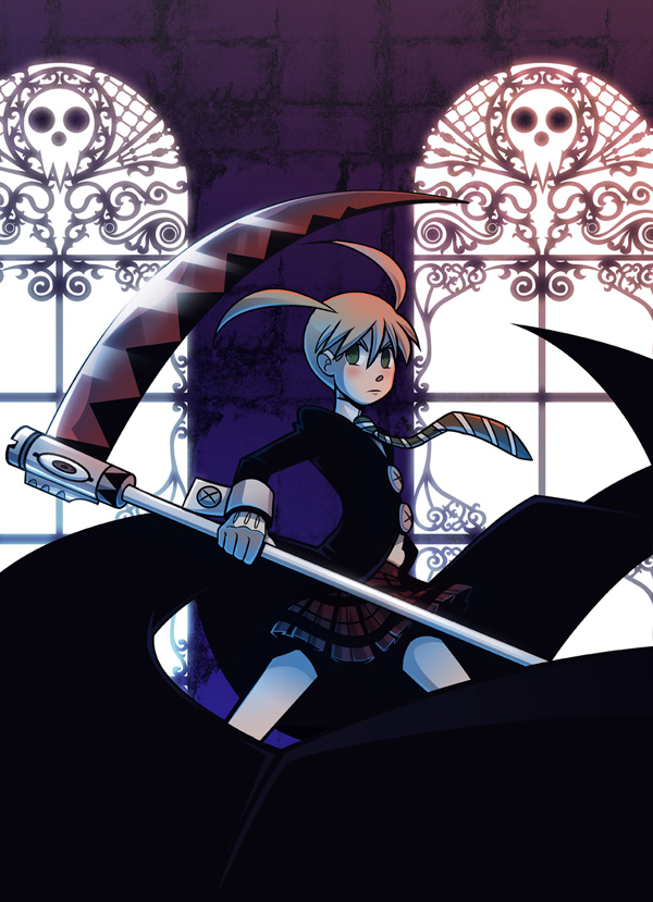shinpillan, maka albarn, soul eater, 00s, scythe, skull, solo, twintails