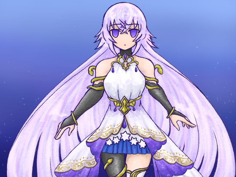 iga warui, magic mirror (grimms notes), grimms notes, source request, 1girl, breasts, cleavage cutout, clothing cutout, cowboy shot, looking at viewer, purple eyes, purple hair, solo