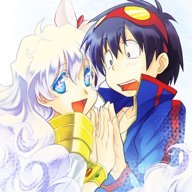 shinomna, nia teppelin, simon (ttgl), tengen toppa gurren lagann, bad id, bad pixiv id, + +, 00s, 1boy, 1girl, couple, cross-shaped pupils, hetero, symbol-shaped pupils
