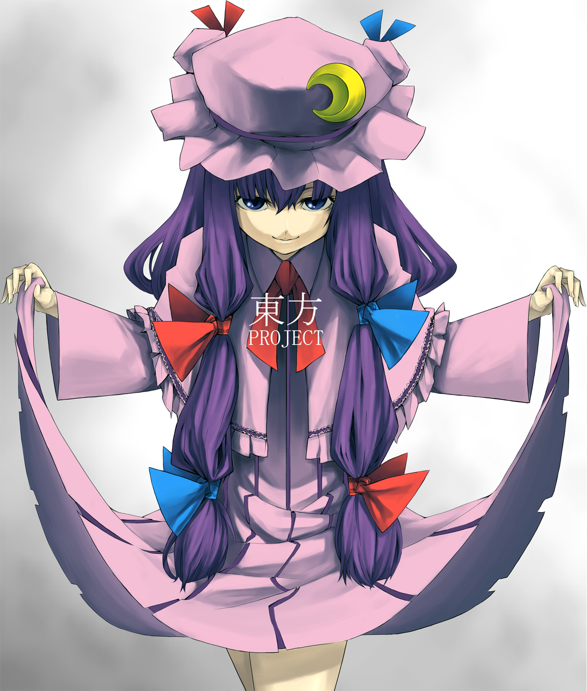 gajuumaru, patchouli knowledge, touhou, highres, 1girl, blue eyes, female focus, purple hair, solo