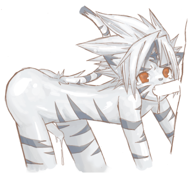 byakko no kogenta, onmyou taisenki, lowres, 00s, 2boys, animal ears, ass, cum, cum in mouth, fellatio, furry, furry male, male focus, multiple boys, oral, penis, red eyes, shota, tail, white background, yaoi