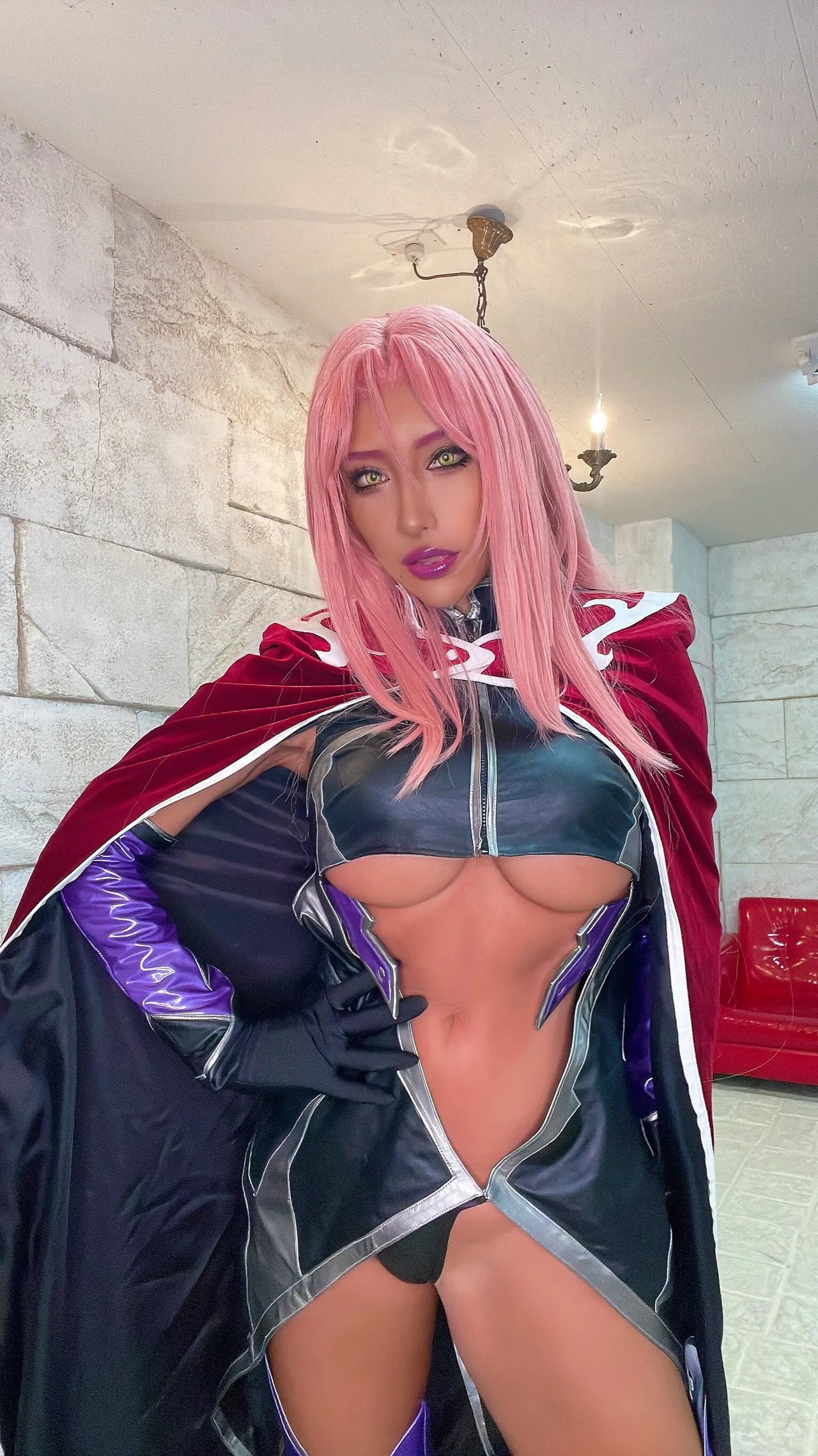 nonsummerjack, ingrid (taimanin asagi), taimanin (series), taimanin murasaki, photo (medium), 1girl, breasts, dark-skinned female, dark skin, large breasts, long hair