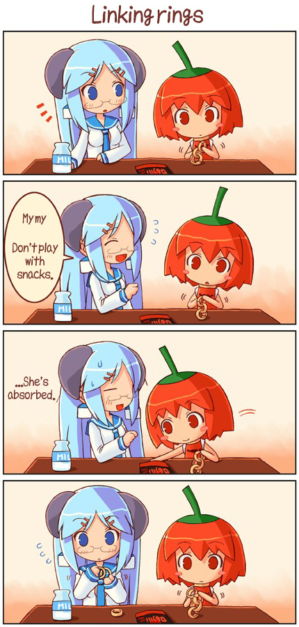 shigatake, milk-san, habanero-tan, translated, 4koma, chili pepper, comic, habanero pepper, snack