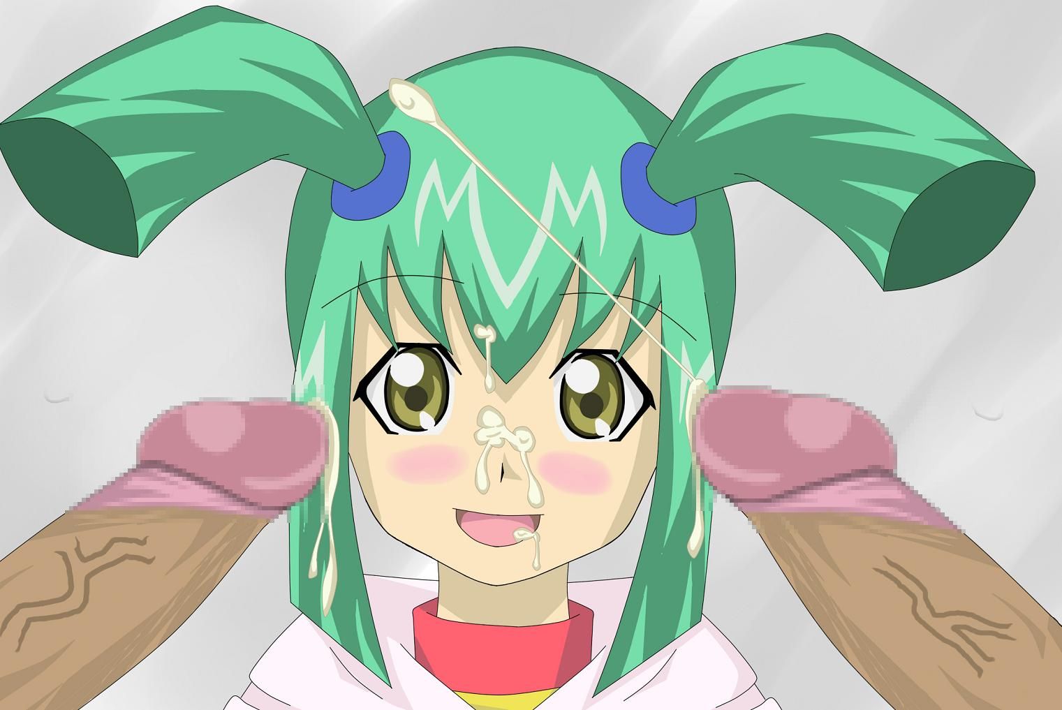 luca (yu-gi-oh!), yu-gi-oh!, yu-gi-oh! 5d's, 00s, cum, cum on body, cum on hair, double facial, facial, loli