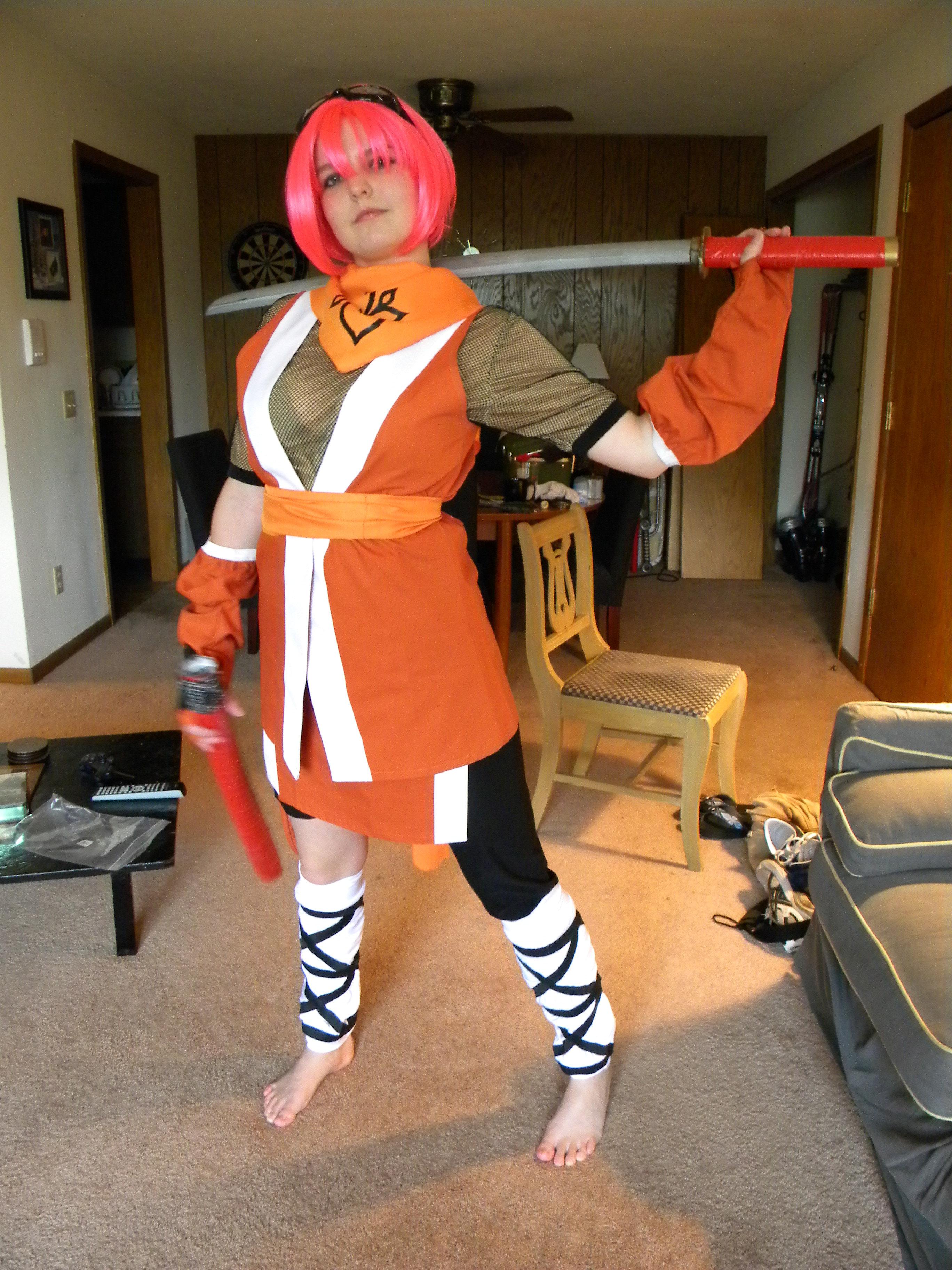 izuna (gouma reifuden izuna), gouma reifuden izuna, absurdres, highres, photo (medium), cosplay, ninja, pink hair