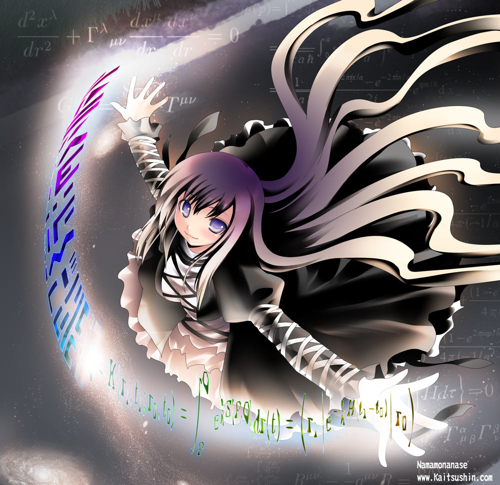 namamo nanase, hijiri byakuren, touhou, 1girl, female focus, gothic lolita, gradient hair, lolita fashion, long hair, multicolored hair, solo, sorcerer's sutra scroll