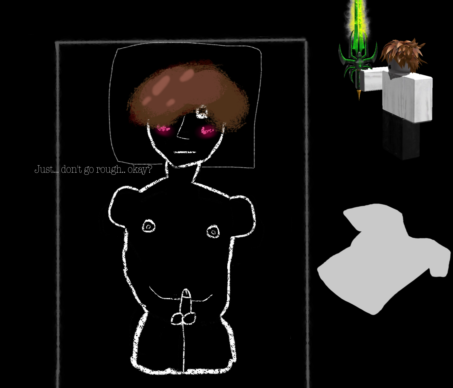 player character (roblox), highres, non-web source, amputee, quadruple amputee, yaoi