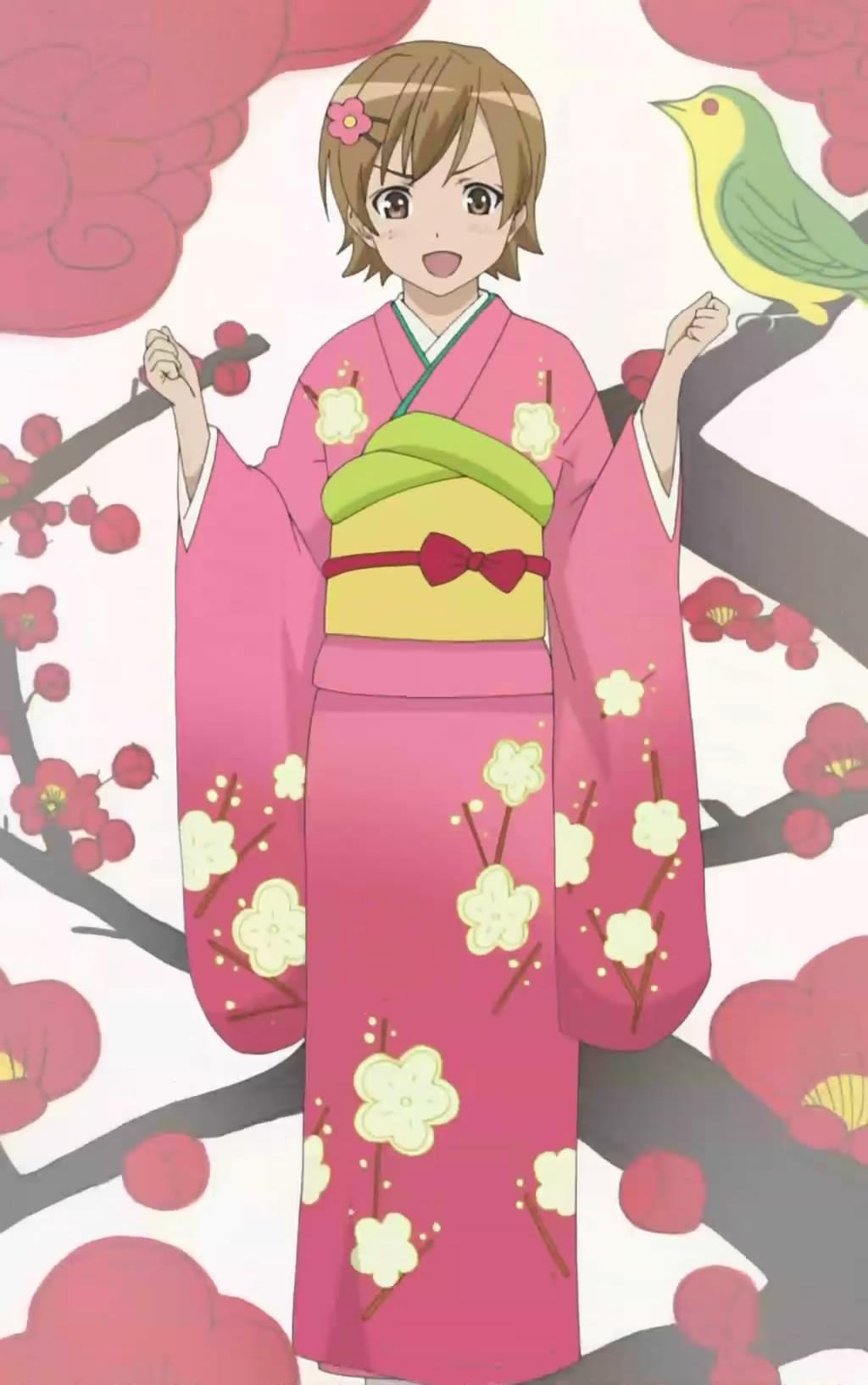 mako-chan (minami-ke), makoto (minami-ke), minami-ke, highres, crossdressing, japanese clothes, kimono, trap, yukata