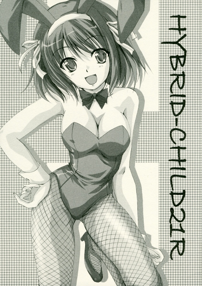 suzumiya haruhi, suzumiya haruhi no yuuutsu, 00s, animal ears, fake animal ears, fishnet pantyhose, fishnets, high heels, pantyhose, playboy bunny, rabbit ears, shoes, solo