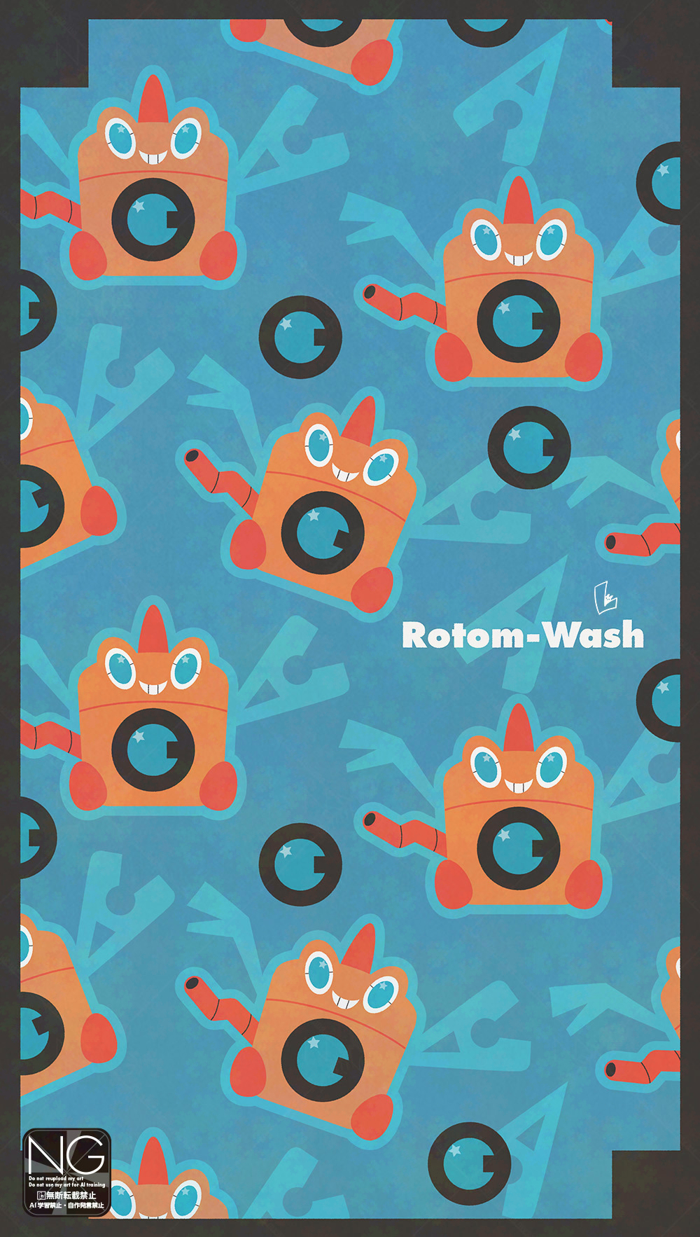 meme (sleepsheep), rotom, rotom (wash), nintendo, pokemon, highres, blue eyes, blue sclera, colored sclera, gen 4 pokemon, grin, looking at viewer, no humans, open mouth, pokemon (creature), pokemon focus, smile, teeth, washing machine