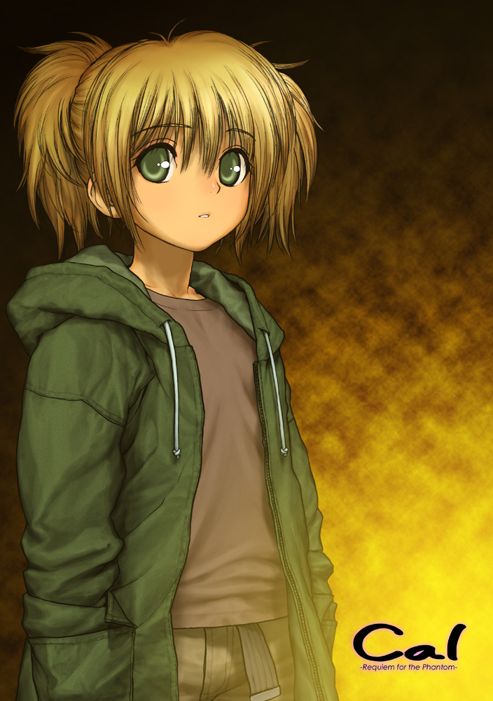 rustle, cal devens, phantom of inferno, bad id, bad pixiv id, 1girl, blonde hair, child, female focus, green eyes, short hair, solo