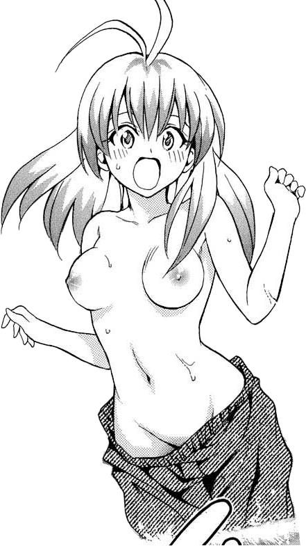 yabuki kentarou, run elsie jewelria, to love-ru, 00s, breasts, monochrome, nude