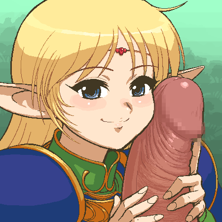 tenseiani, deedlit, record of lodoss war, eyebrows, aliasing, lowres, 1girl, aged down, ahoge, armor, blonde hair, blue eyes, blush, censored, choker, circlet, elf, erection, eyelashes, fingernails, forest, grin, handjob, happy, happy sex, headdress, huge penis, jewelry, long hair, long pointy ears, looking at viewer, mosaic censoring, nature, oekaki, outdoors, pale skin, penis, penis hold, penis on face, pointless censoring, pointy ears, realistic, shoulder armor, smile, two-handed handjob