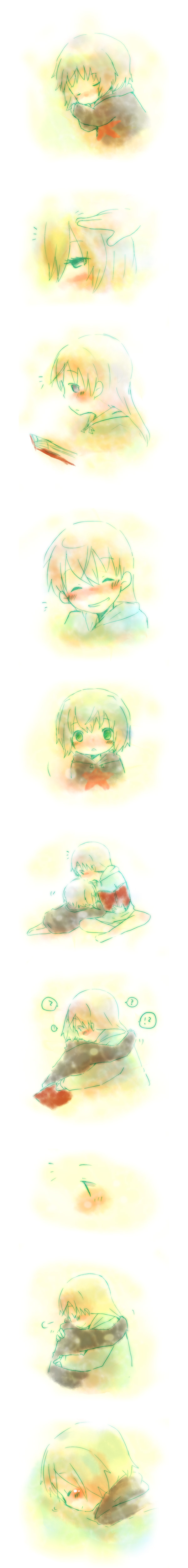 muro, eila ilmatar juutilainen, sanya v. litvyak, strike witches, world witches series, absurdres, highres, long image, tall image, 00s, 2girls, blue eyes, blush, green eyes, hug, multiple girls, short hair, sleeping, smile