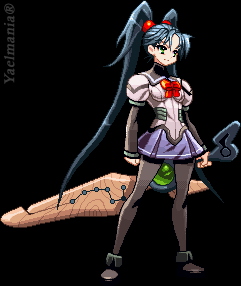 kutuna yui, vanguard princess, animated, animated gif, lowres, 1girl, black pantyhose, female focus, pantyhose, pixel art, solo, thighhighs, watermark, weapon