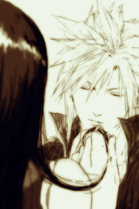 niko (silent.whitesnow), cloud strife, tifa lockhart, final fantasy, final fantasy vii, lowres, tagme, 1990s (style), retro artstyle