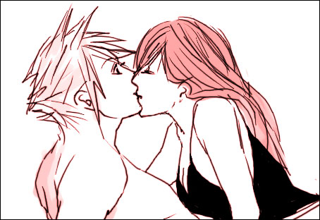 cloud strife, tifa lockhart, final fantasy, final fantasy vii, lowres, 1990s (style)