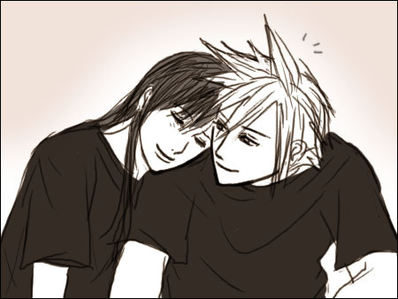 cloud strife, tifa lockhart, final fantasy, final fantasy vii, lowres, 1990s (style)