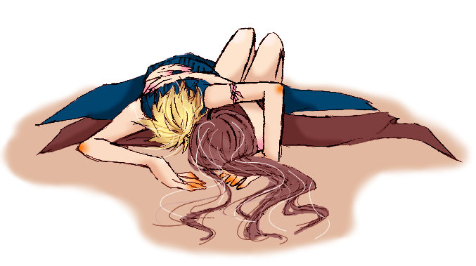 cloud strife, tifa lockhart, final fantasy, final fantasy vii, 1990s (style), blush, hug, kiss, lying