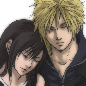cloud strife, tifa lockhart, final fantasy, final fantasy vii, final fantasy vii: advent children, lowres, 1990s (style), closed eyes, couple, retro artstyle, sleeping