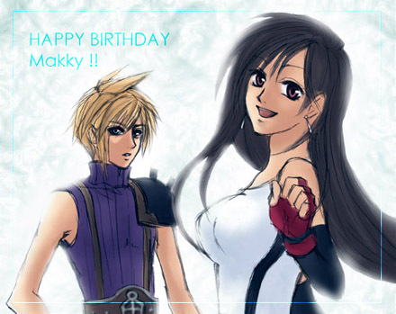 cloud strife, tifa lockhart, final fantasy, final fantasy vii, lowres, 1990s (style), looking at viewer