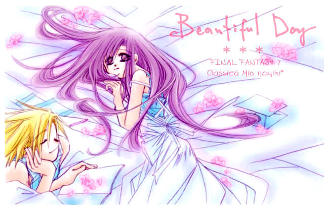 cloud strife, tifa lockhart, final fantasy, final fantasy vii, 1990s (style), alternate hair color, classica, pink hair, retro artstyle