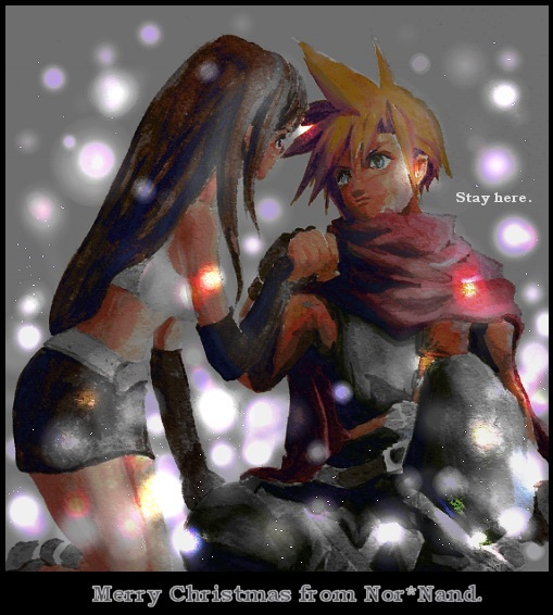 cloud strife, tifa lockhart, final fantasy, final fantasy vii, tagme, 1990s (style)