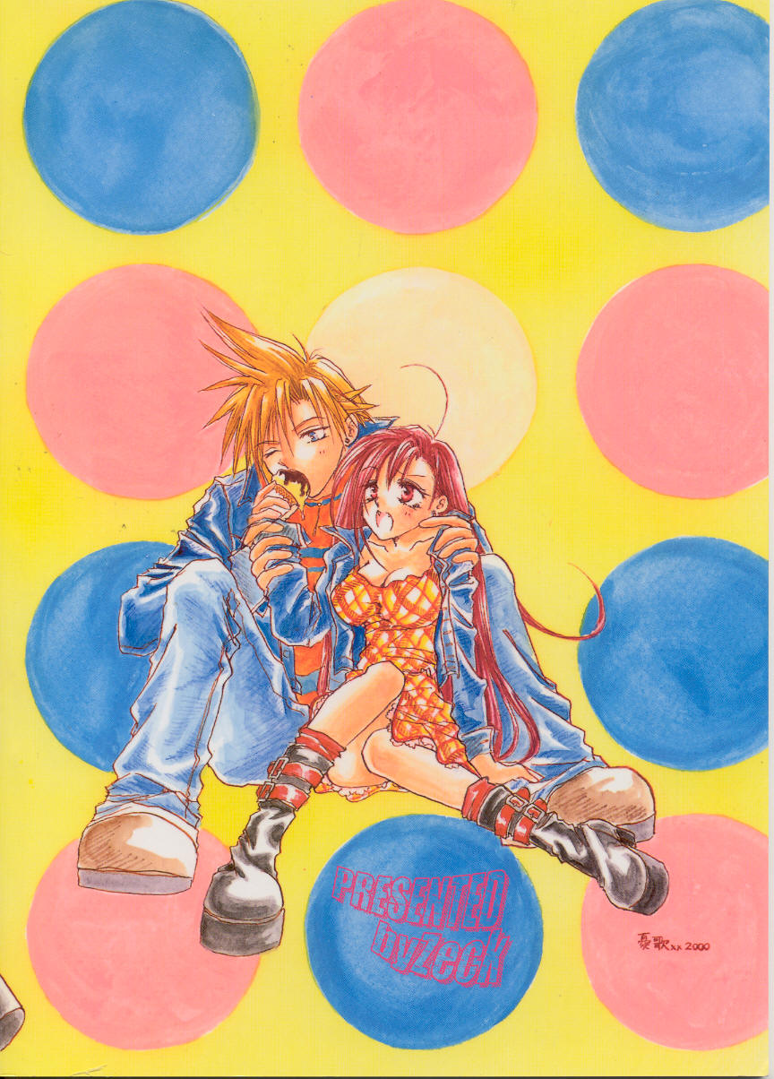 cloud strife, tifa lockhart, final fantasy, final fantasy vii, highres, 1990s (style)