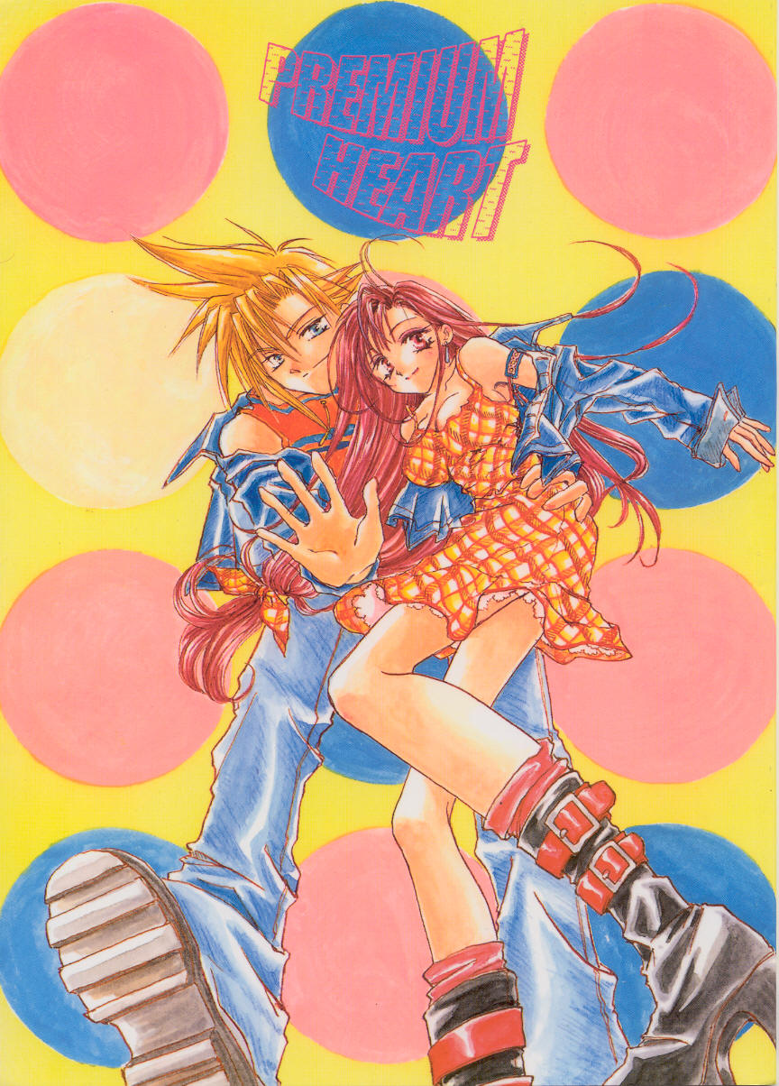 cloud strife, tifa lockhart, final fantasy, final fantasy vii, highres, 1990s (style)