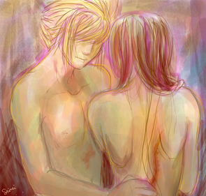 cloud strife, tifa lockhart, final fantasy, final fantasy vii, lowres, 1990s (style), couple, nude, psychedelic