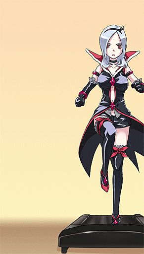 tomiwo, eas (fresh precure!), higashi setsuna, fight ippatsu! juuden-chan!!, fresh precure!, precure, black neckwear, silver hair, animated, animated gif, 1girl, armlet, bare shoulders, black gloves, black shorts, black thighhighs, bouncing breasts, bow, bow legwear, bracelet, breasts, center opening, choker, clenched hands, covered erect nipples, diamond (gemstone), elbow gloves, exercising, female focus, frills, fur trim, gloves, gradient background, hairband, high collar, high heels, jewelry, large breasts, looking at viewer, magical girl, midriff, navel, open mouth, parody, parted bangs, red eyes, running, shiny clothes, shoes, short hair, short shorts, shorts, solo, swept bangs, thighhighs, treadmill, zettai ryouiki