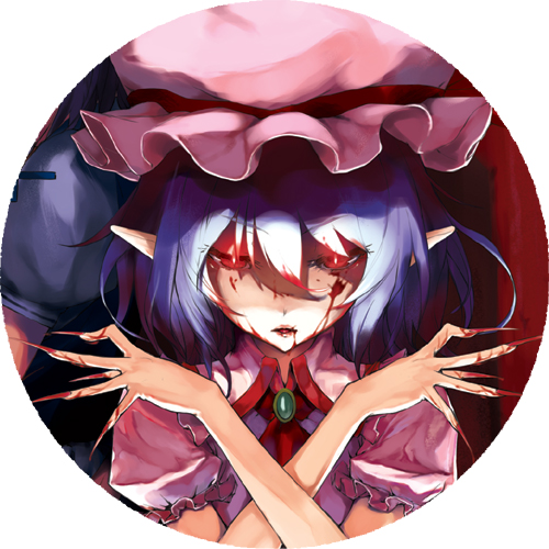cior, remilia scarlet, touhou, lowres, 1girl, blood, female focus, pointy ears, solo