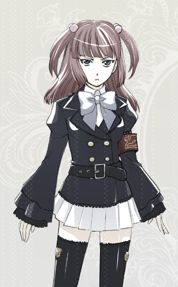 suzunoya, ushiromiya ange, umineko no naku koro ni, 00s, 1girl, female focus, frills, hair bobbles, hair ornament, ribbon, skirt, solo, thighhighs, twintails, two side up