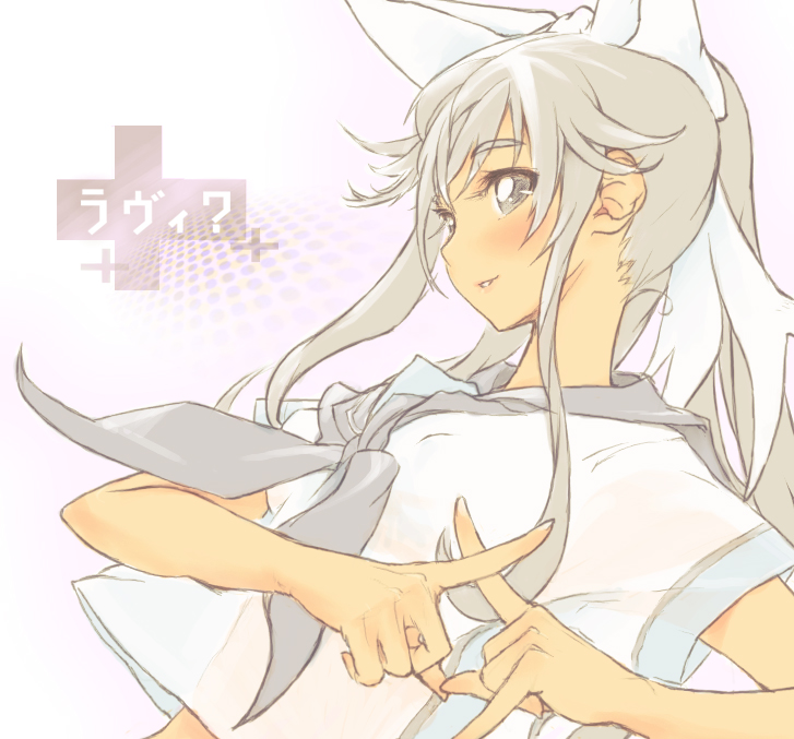 henreki san, takane manaka, love plus, 1girl, blush, bow, female focus, hair bow, hair ribbon, long hair, ponytail, ribbon, school uniform, serafuku, smile, solo