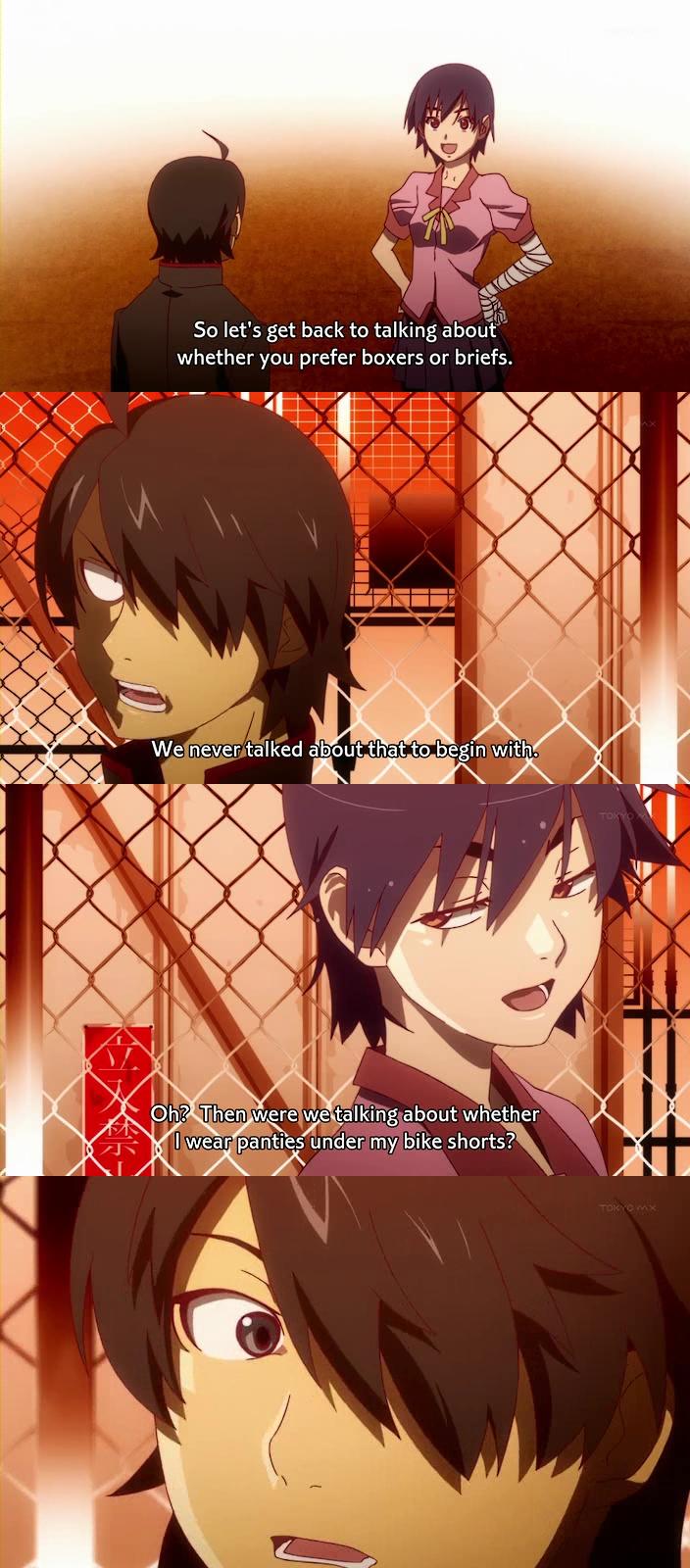 araragi koyomi, kanbaru suruga, bakemonogatari, monogatari (series), anime screenshot, highres, tagme, 00s