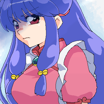shampoo (ranma 1/2), ranma 1/2, lowres, tagme, long hair, oekaki, purple hair, red eyes