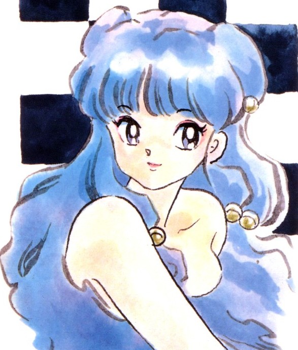 takahashi rumiko, shampoo (ranma 1/2), ranma 1/2, painting (medium), tagme, traditional media, watercolor (medium), purple hair, red eyes